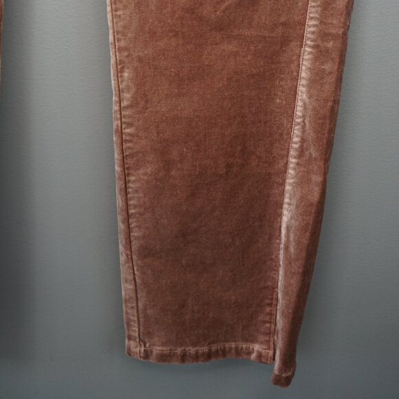 New Paige Cindy Velvet Straight Leg Twisted Seam Pants in Warm Suede size 34 - Picture 8 of 16